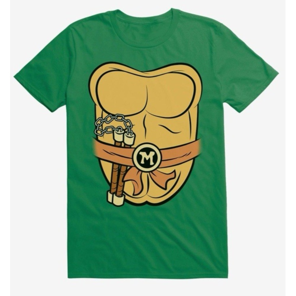 Teenage Mutant Ninja Turtles Michelangelo TMNT Cosplay Green T-Shirt Unisex XL